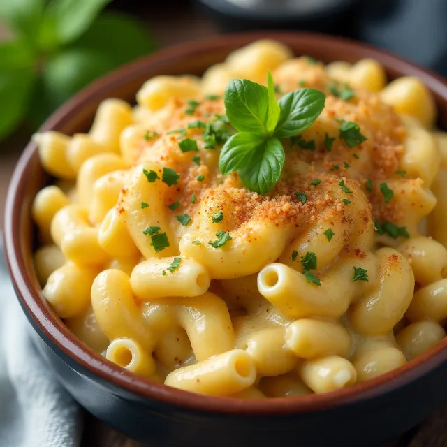 Bacon White Cheddar Pesto Mac and Cheese