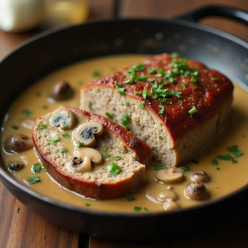 Creamy Mushroom Meatloaf