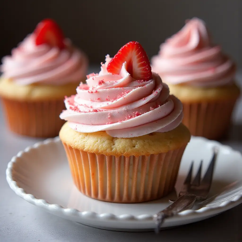 Really Real Strawberry Cupcakes