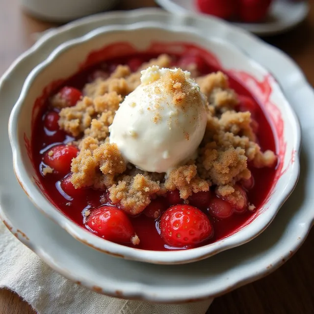 Low Sugar Strawberry Rhubarb Crisp
