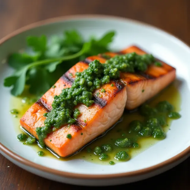 Grilled Salmon with Chimichurri