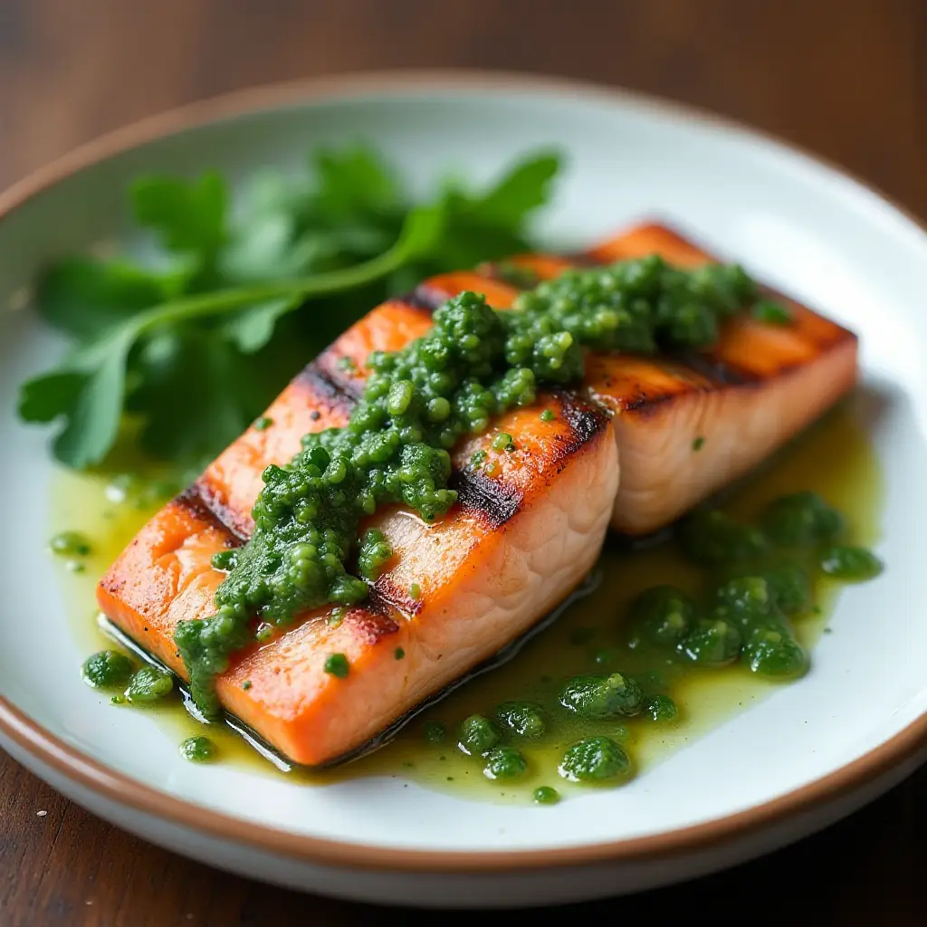 Grilled Salmon with Chimichurri