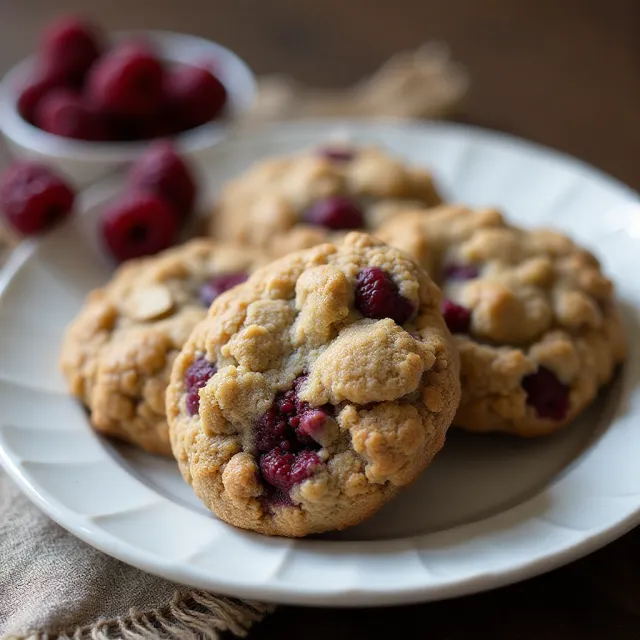 Almond-Oatmeal Cookies with Black Raspberries