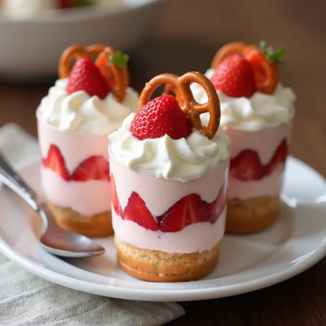 Walking Strawberry Pretzel Salad