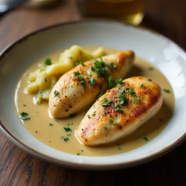 Chicken with a Creamy Marsala Sauce