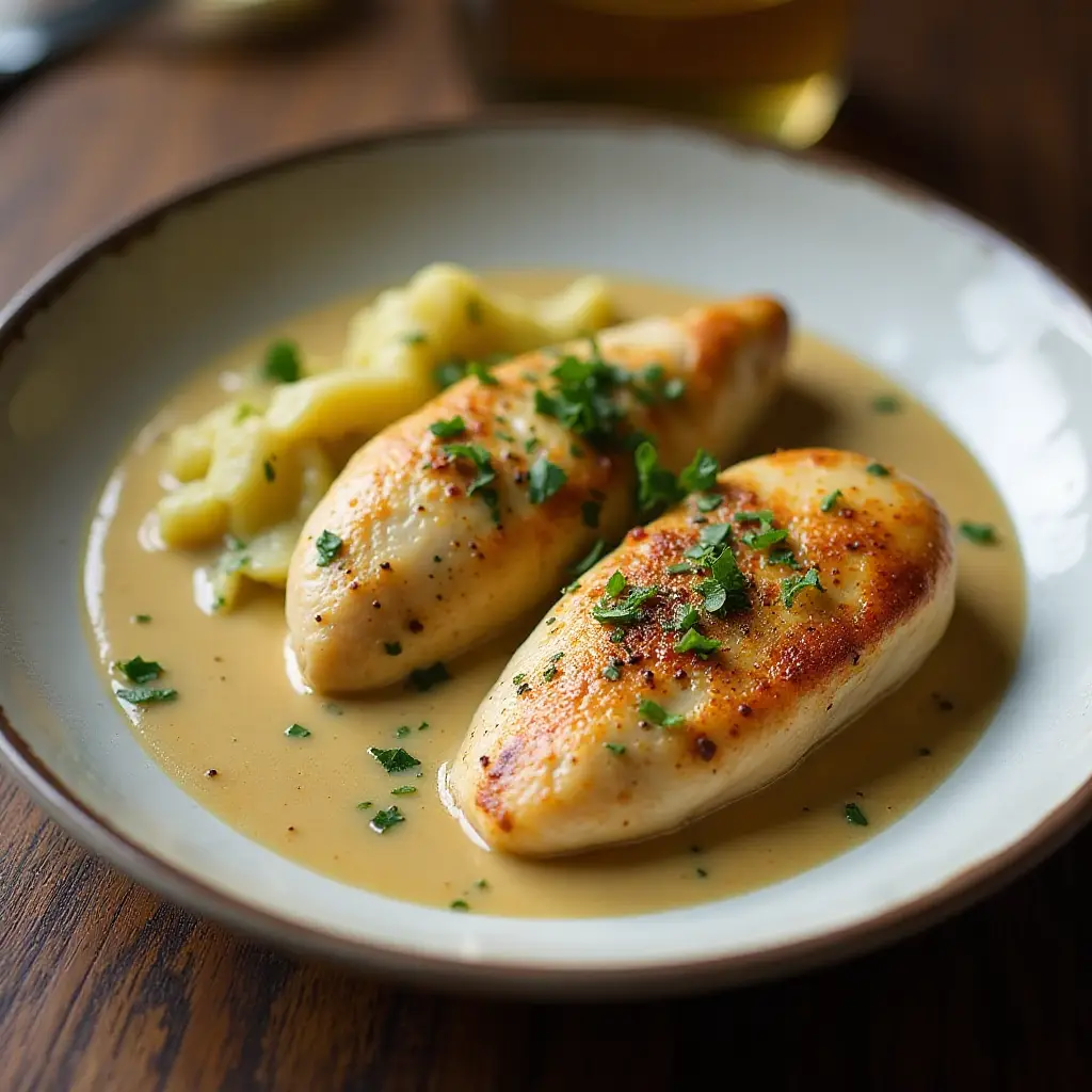 Chicken with a Creamy Marsala Sauce