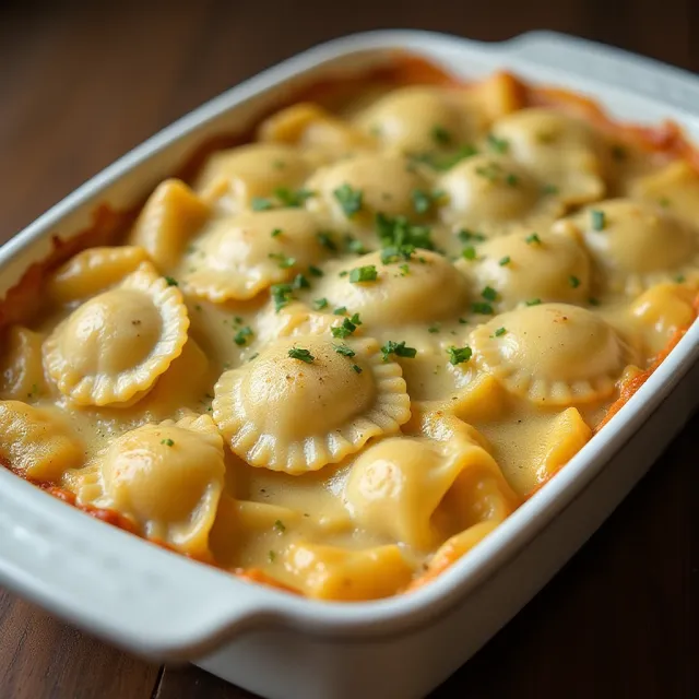 K-Dub's Alfredo Ravioli Bake