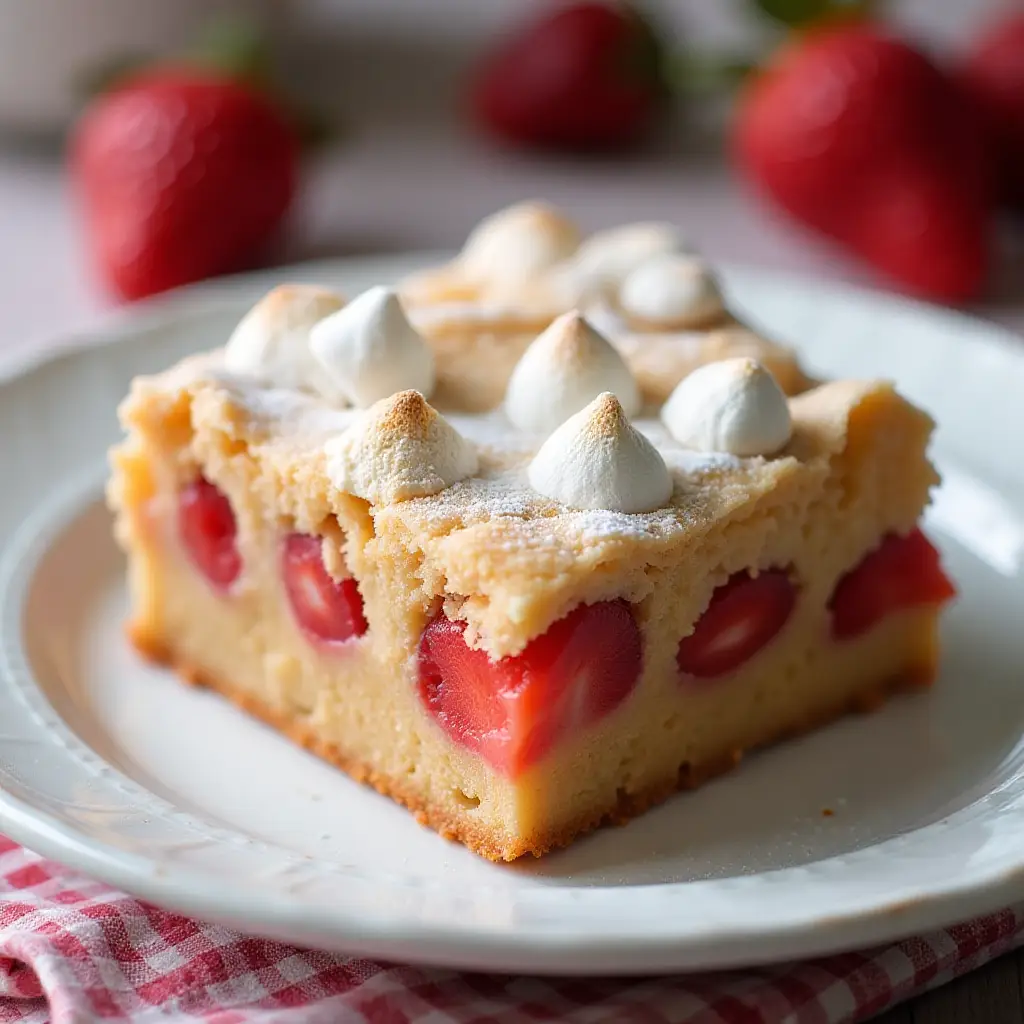 Strawberry-Marshmallow Blondies