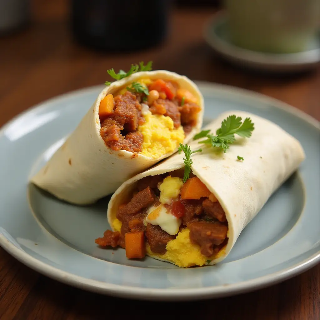 Make-Ahead Sweet Potato and Chorizo Breakfast Burritos