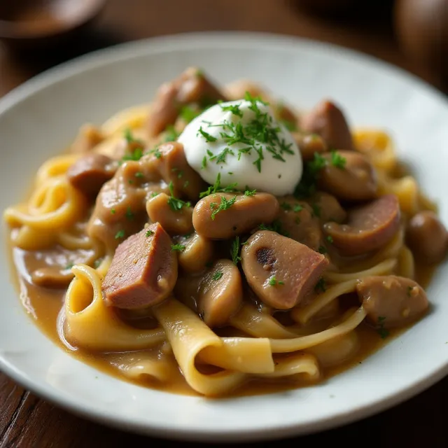 Corned Beef Stroganoff