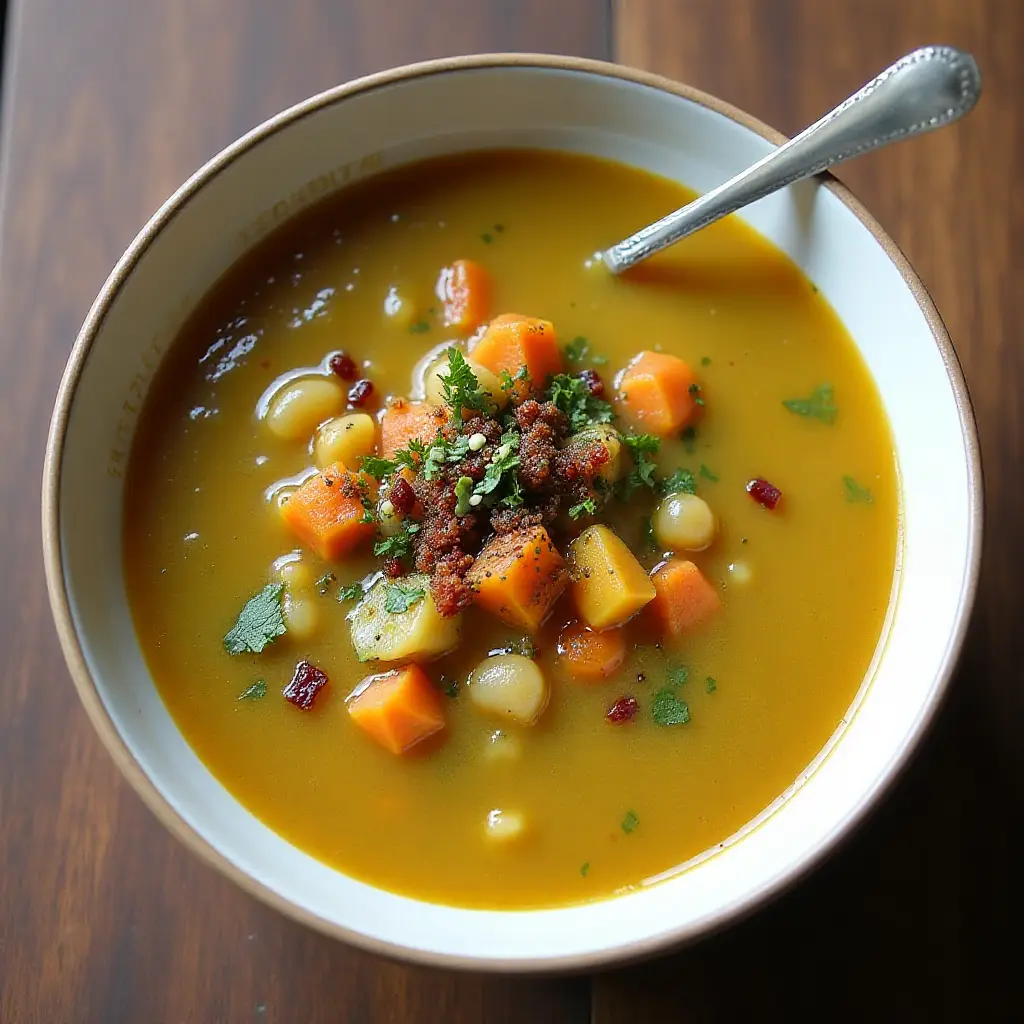 Split Pea Soup with Sun-Dried Tomato Gremolata