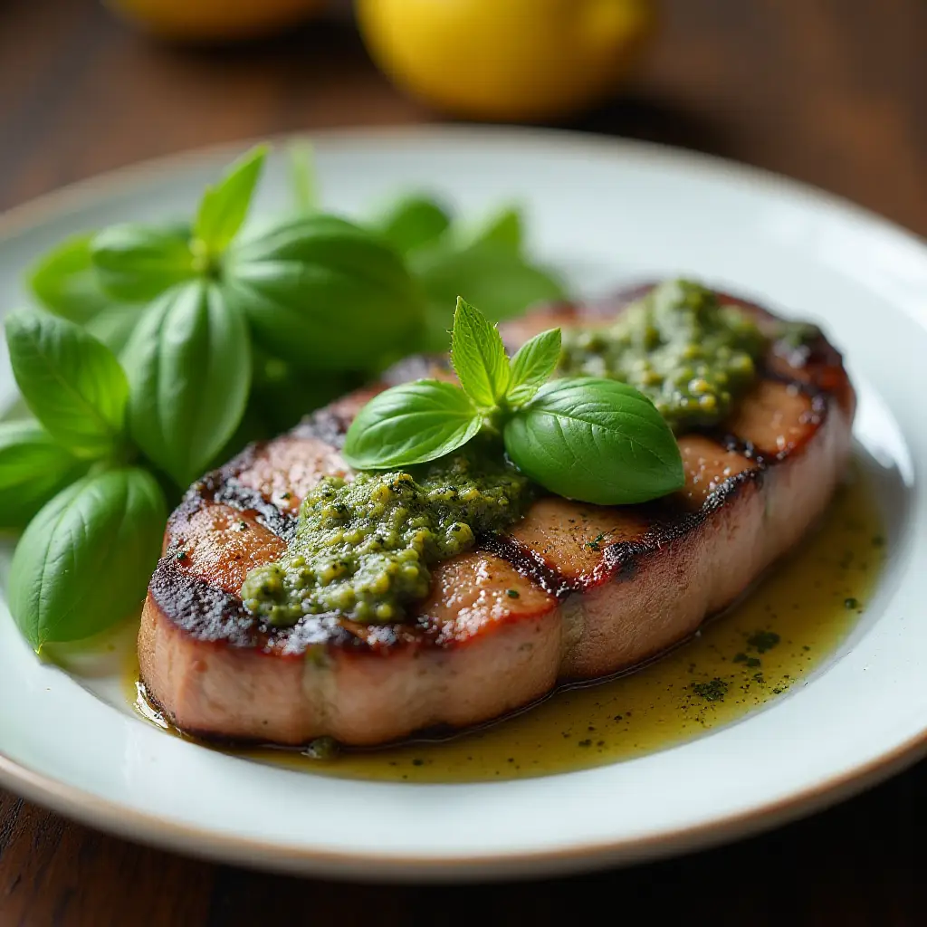 Lemon Basil Pesto Flat Iron Steak