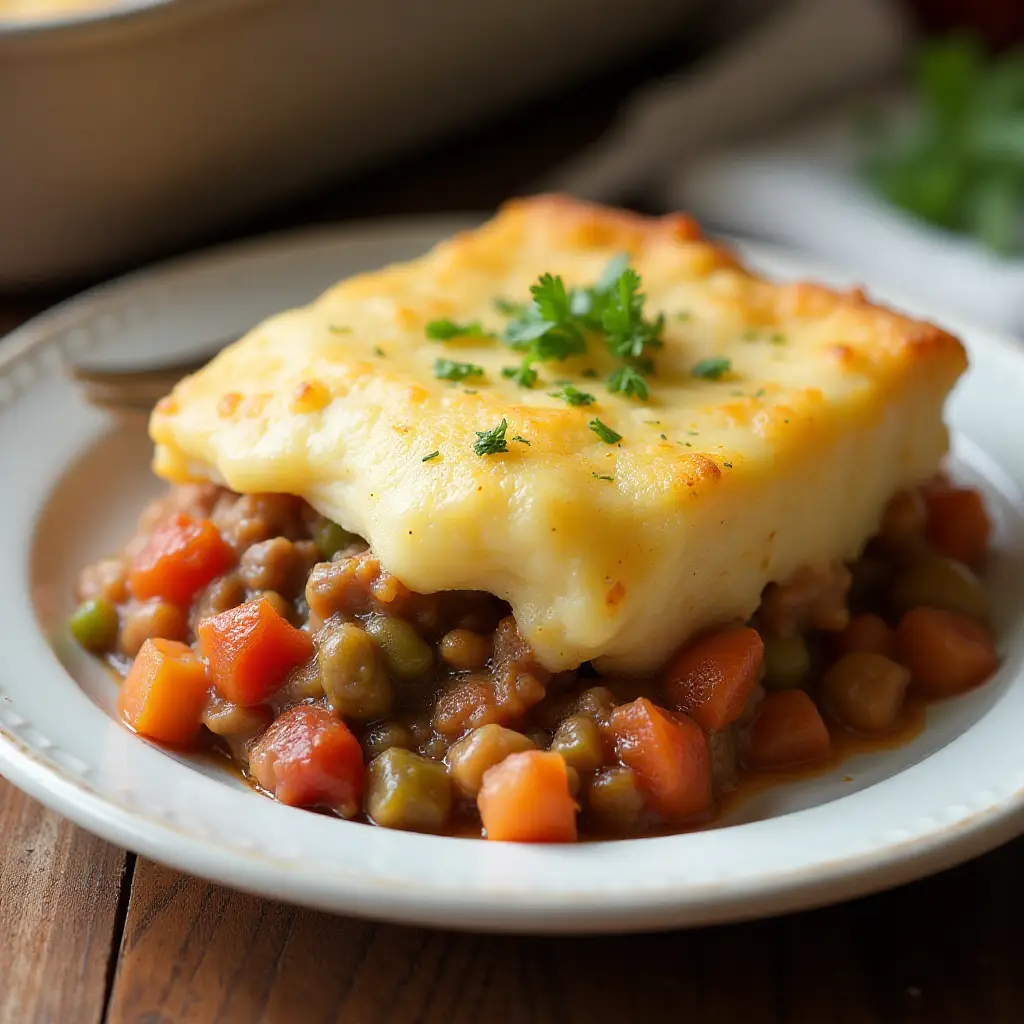 Easy Shepherd's Pie with Garlic Romano Potatoes