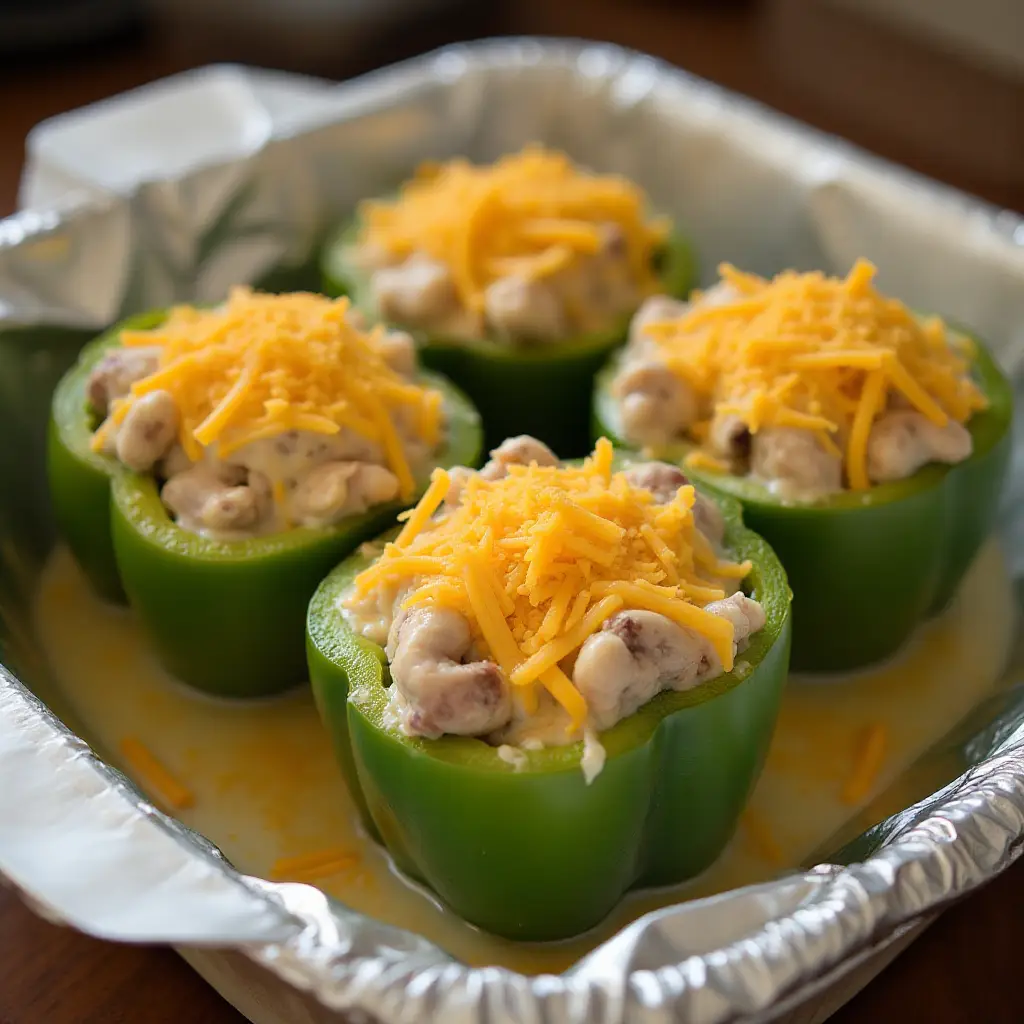 Sausage Alfredo Stuffed Peppers