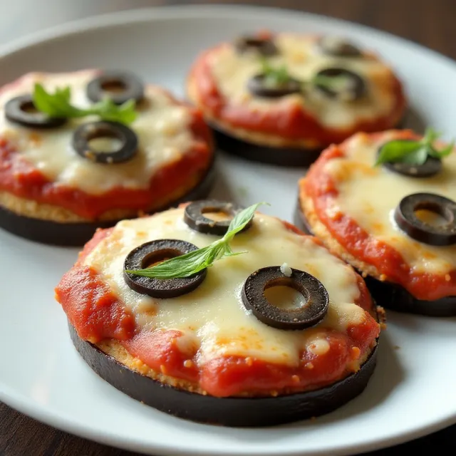 Air Fryer Eggplant Parmesan Mini Pizzas