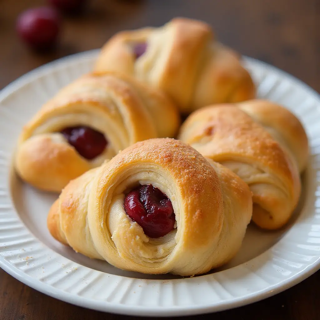 Air Fryer Cherry Cream Cheese Croissants