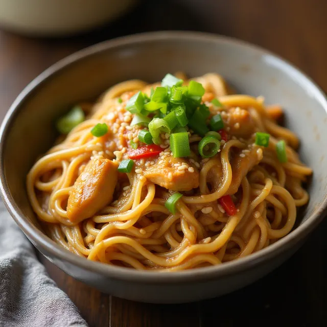 Slow Cooker Honey Garlic Chicken Noodles