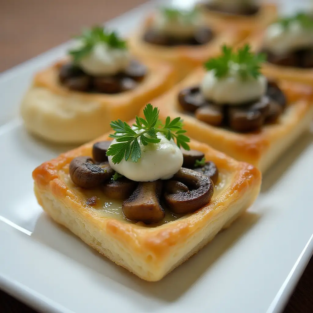 Mini Mushroom and Goat Cheese Tarts