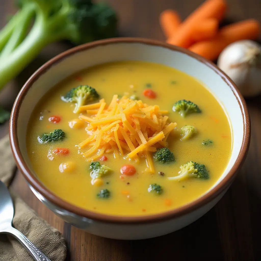 High Protein Broccoli Cheddar Soup