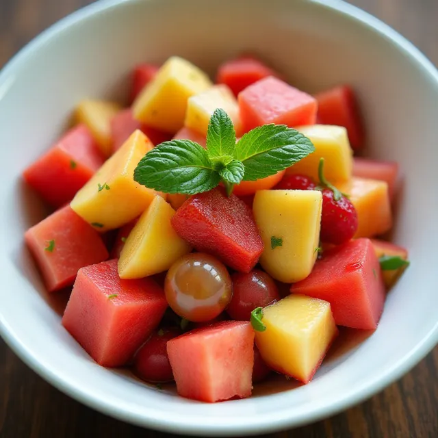 Summer Fruit Salad with Mint Dressing