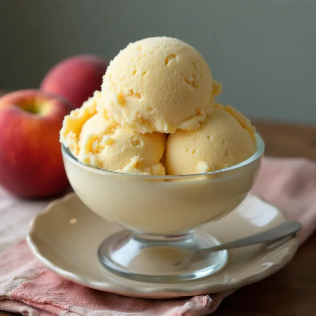Homemade Peach Ice Cream