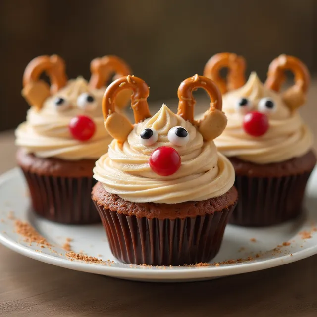 Christmas Reindeer Cupcakes