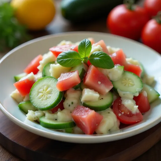 Creamy Cucumber Tomato Salad