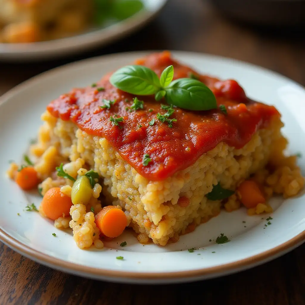 Lentil Rice and Veggie Bake