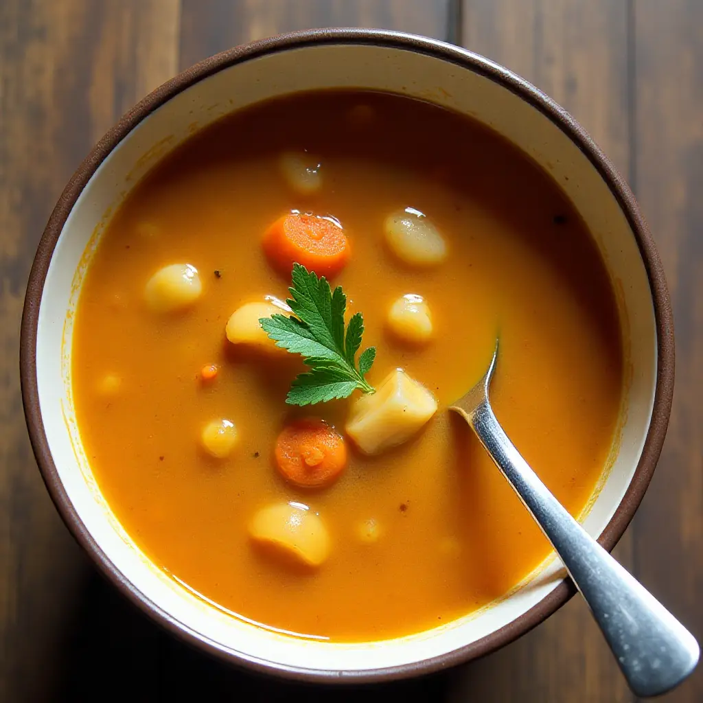 Red Lentil and Yellow Split Pea Soup Made with a Pressure Cooker