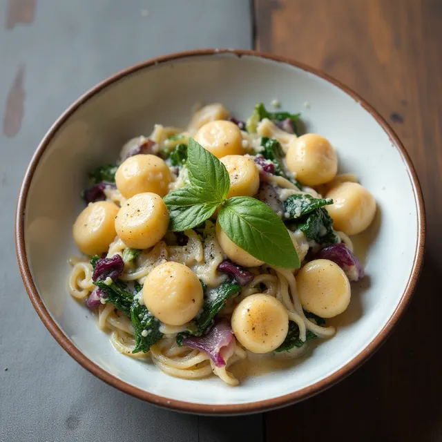 Pasta with Gorgonzola Sauce and Radicchio