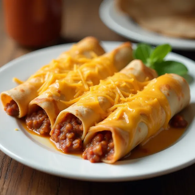 Cheesy Chili Enchiladas