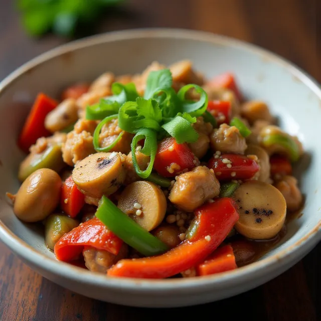 Ground Turkey Stir Fry with Vegetables