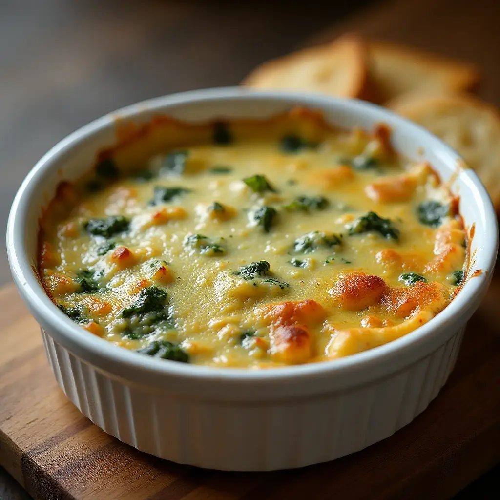 Spinach Artichoke Dip with Water Chestnuts