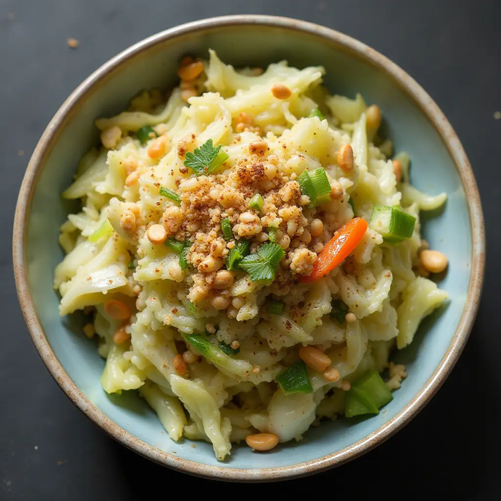 Charred Cabbage, Ginger, and Sesame Slaw