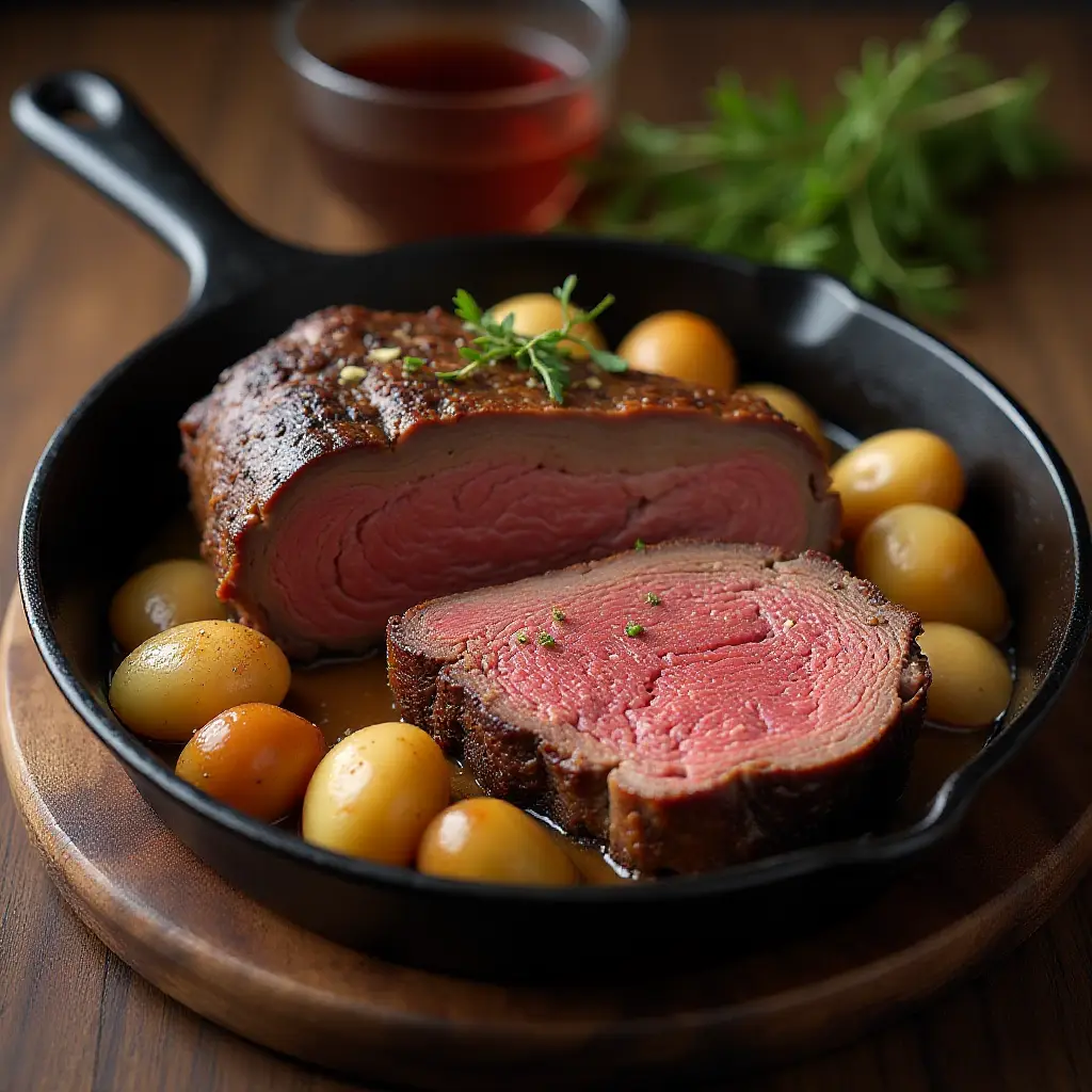 Cast-Iron Skillet Prime Rib Roast and Gravy
