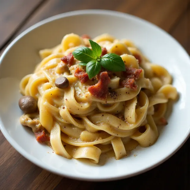 Creamy Brie and Bacon Pasta