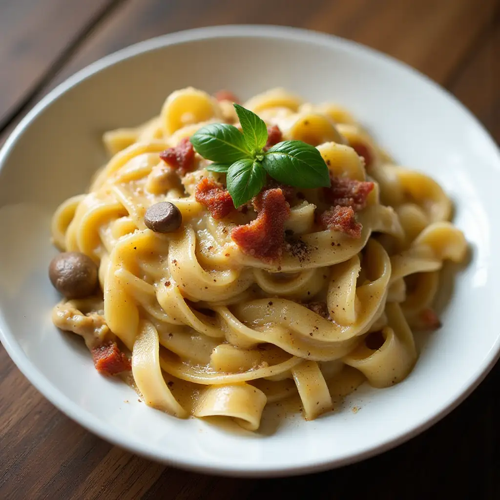 Creamy Brie and Bacon Pasta