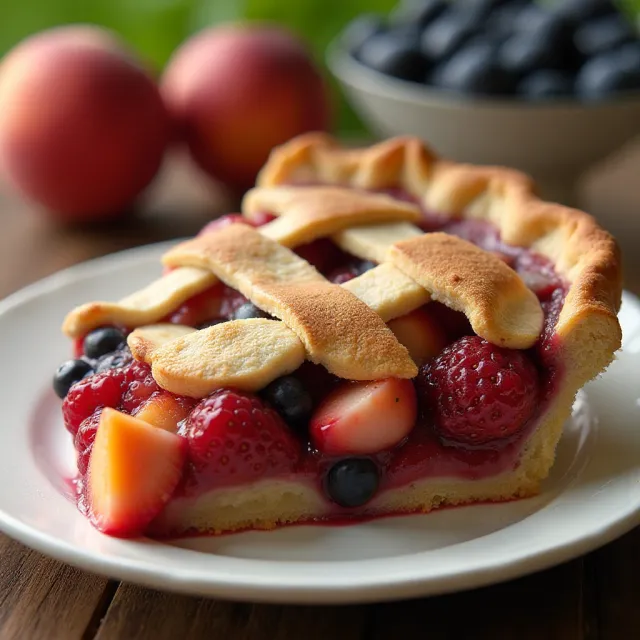 Summer is Here Triple Berry Peach Pie