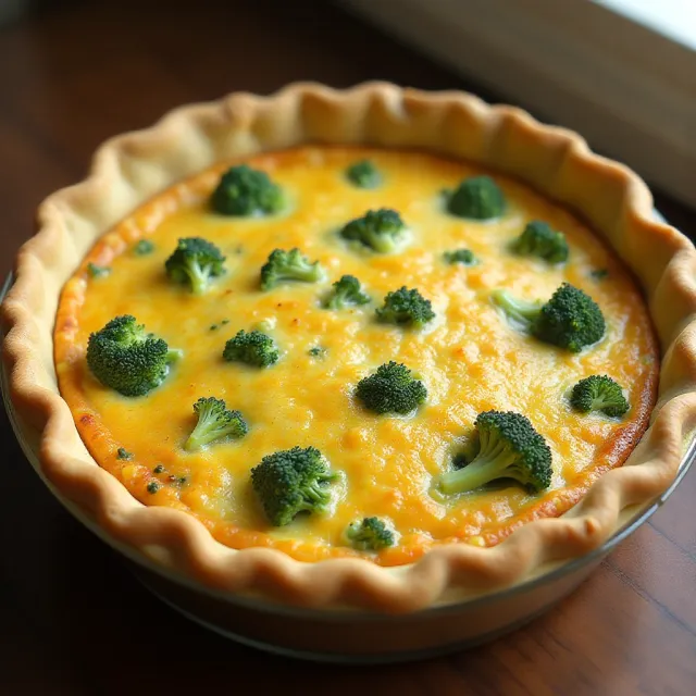 Broccoli and Cheddar Quiche