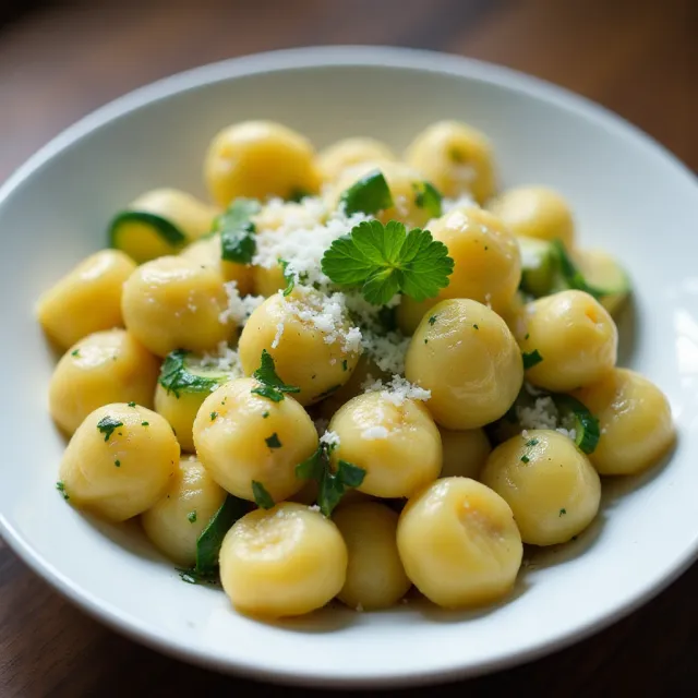 Gnocchi and Zucchini with Garlic-Parmesan Sauce
