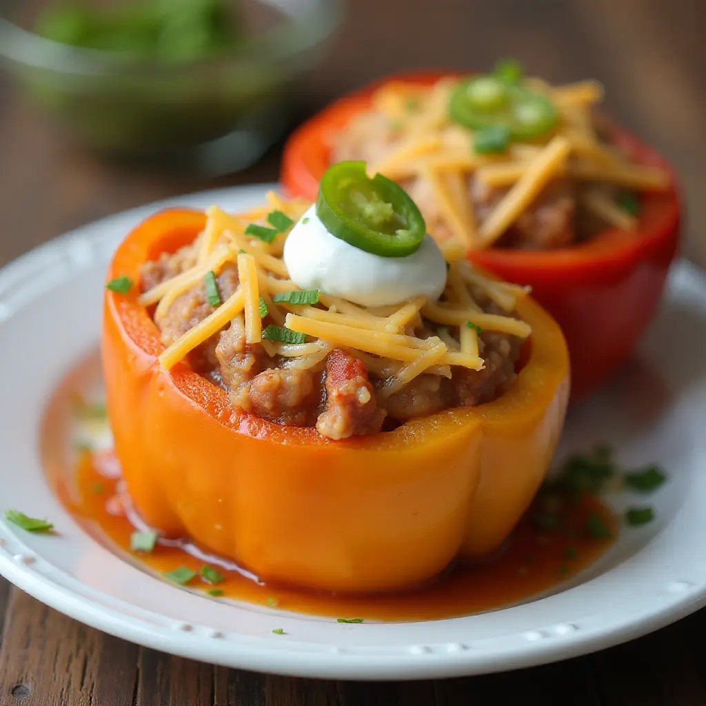 Low Carb Turkey-Stuffed Peppers