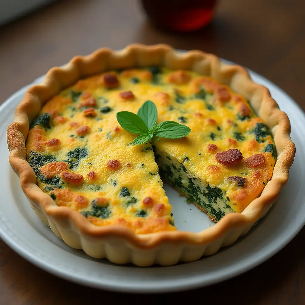 Spinach Quiche with Cottage Cheese
