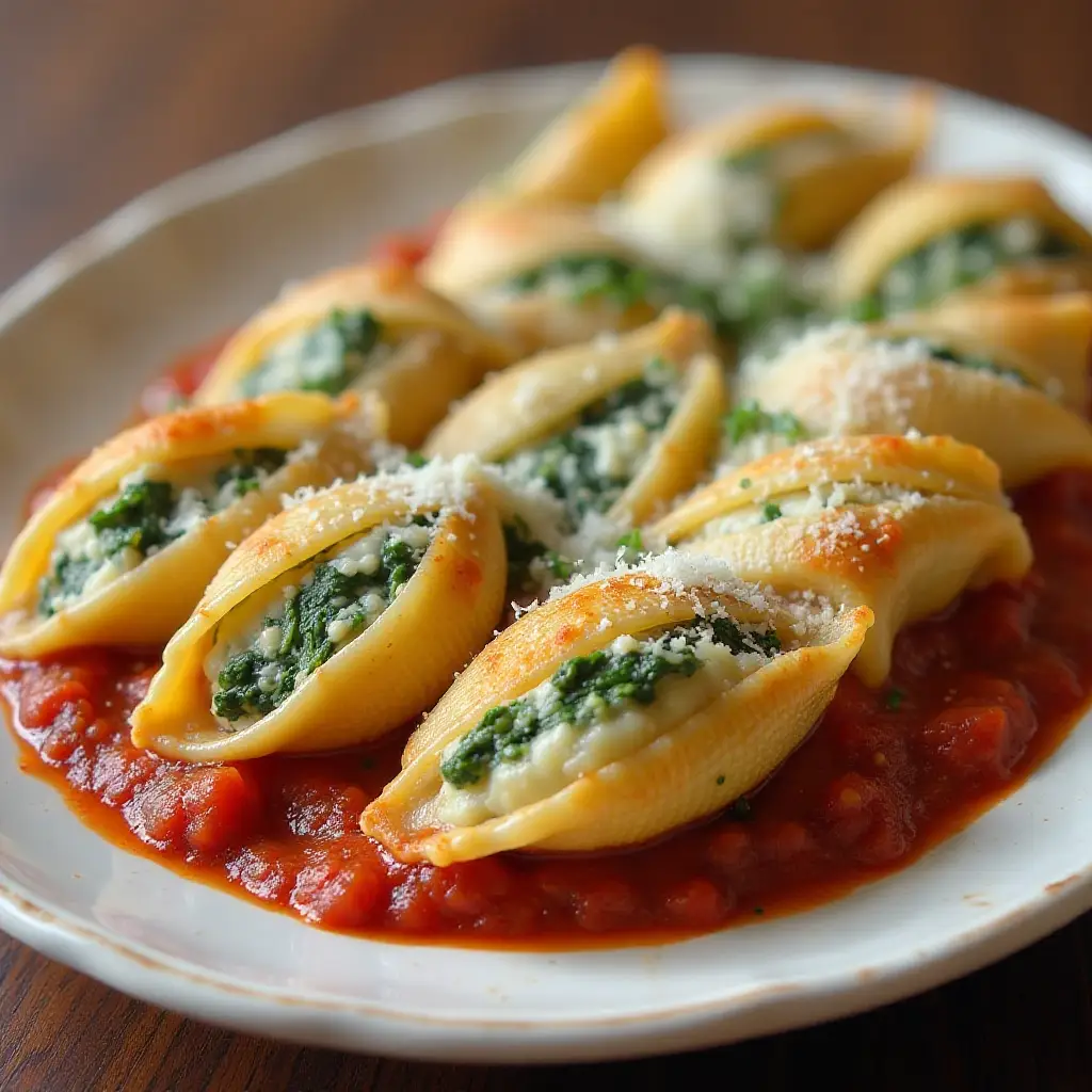 Spinach and Cheese Stuffed Pasta Shells