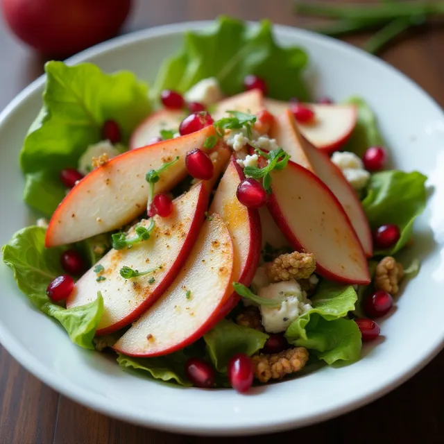 Red Pear, Pomegranate, and Gorgonzola Salad