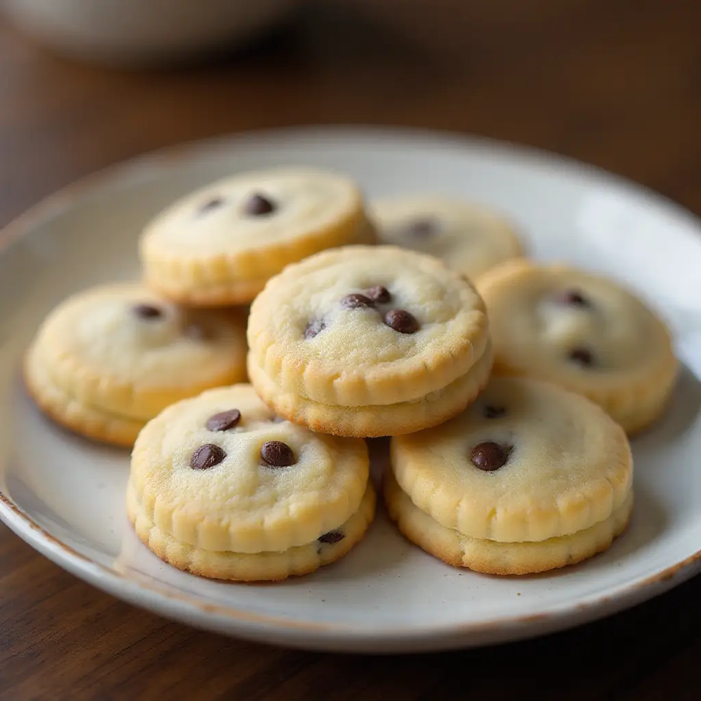 Mini Chocolate Chip Shortbread Cookies