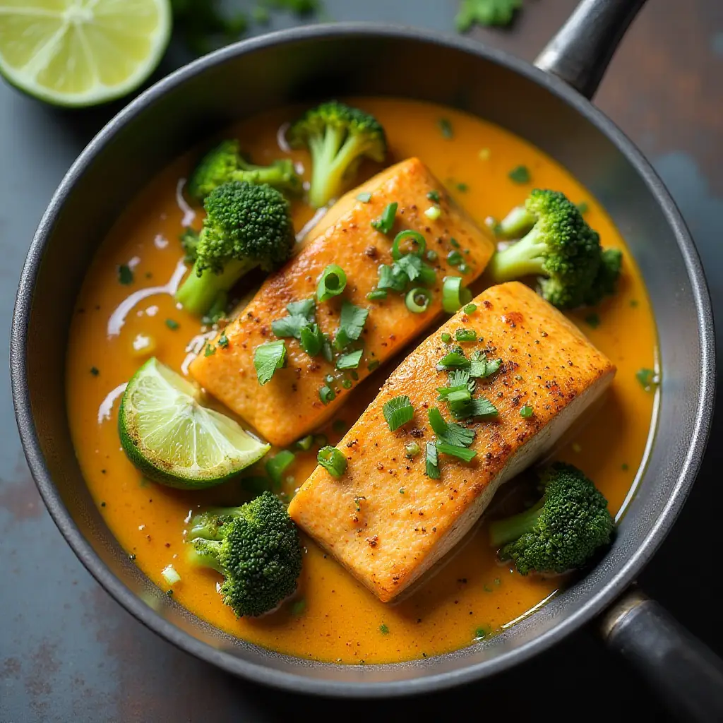 Coconut Curry Salmon with Broccoli