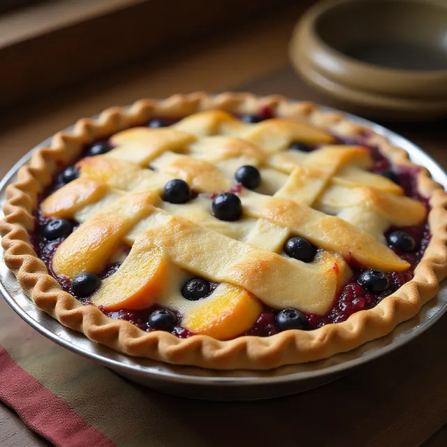 Little Ann's Peach and Blueberry Pie