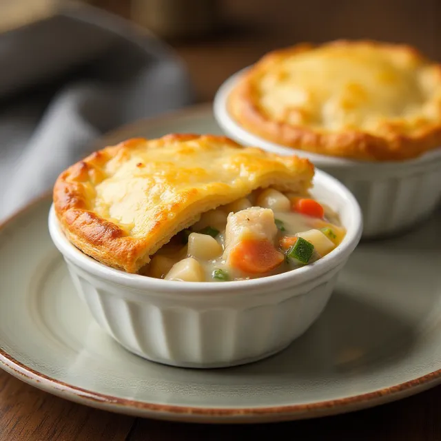 Chicken Pot Pies with Puff Pastry