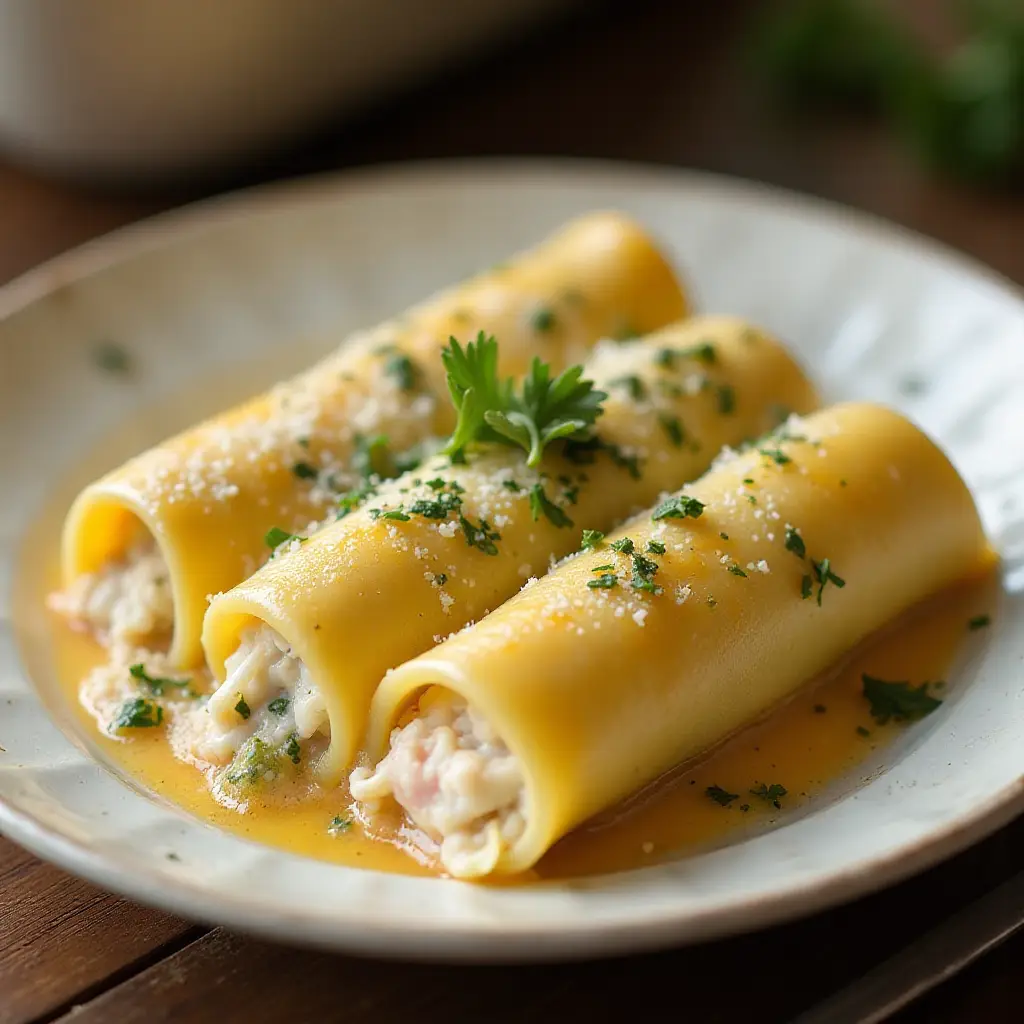 Crab-Stuffed Manicotti