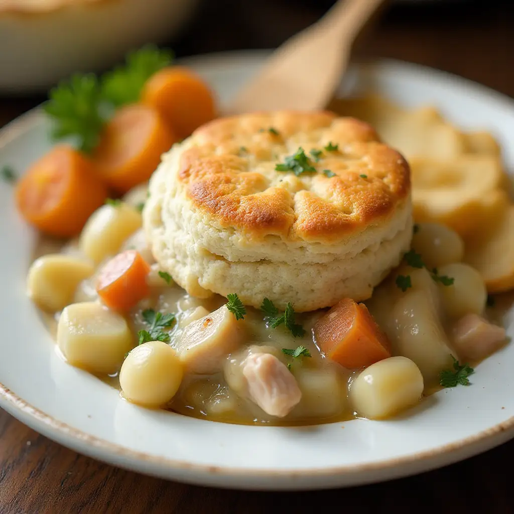 Slow Cooker Chicken Pot Pie With Biscuits